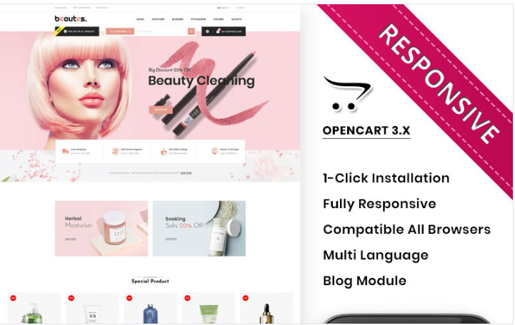 Beautes - The Mega Cosmetic Store OpenCart Template