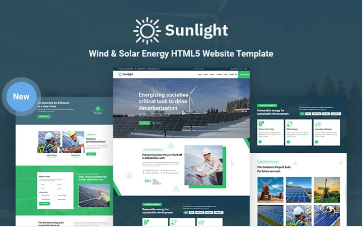Sunlight - Wind and Solar Energy HTML5 Responsive Website Template