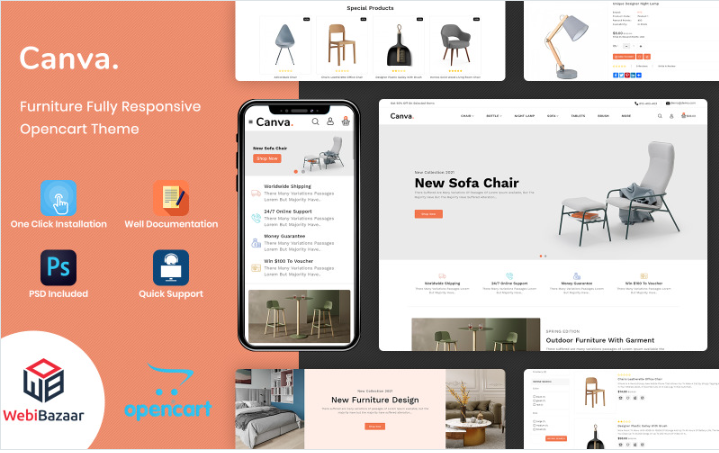 Canva - Modern Furniture OpenCart Template