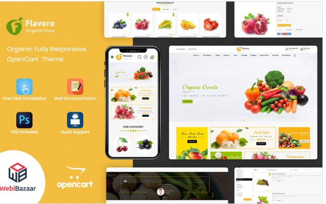 Flavoro - Organic Food OpenCart Template