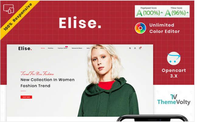 Elise Fashion OpenCart Template