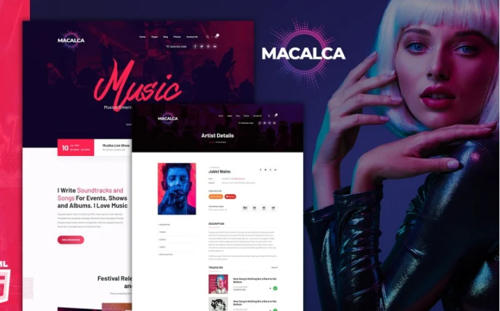 Macalca Music Enthusiast HMTL5Website Template