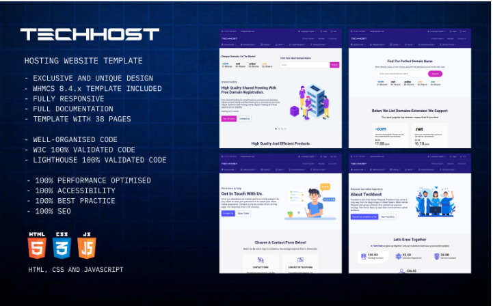 TECHHOST - HTML Hosting Website Template & WHMCS Template