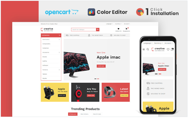 Creative Electronics Store OpenCart Template