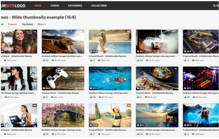 Video Website Template 6 - 10 Color Schemes