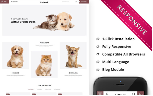 Petbook - Animal Shop Responsive OpenCart Template