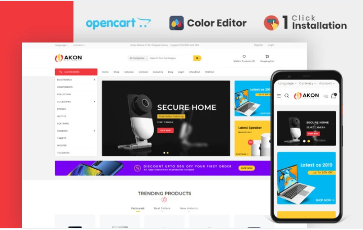 Akon Electronics Store OpenCart Template