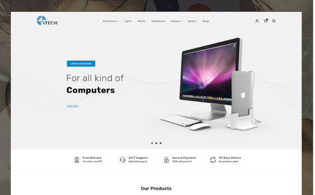 eTech Electronics Store OpenCart Template