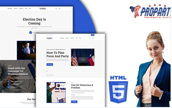 Poparty Candidate And Political Leader Website Template