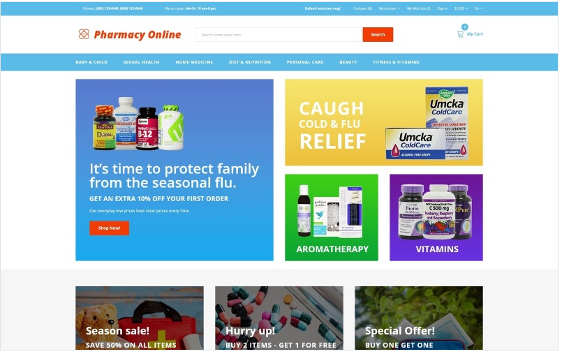 Pharmacy Online - Drug Store OpenCart Template
