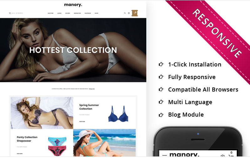 Manory Lingerie Store - Responsive OpenCart Template