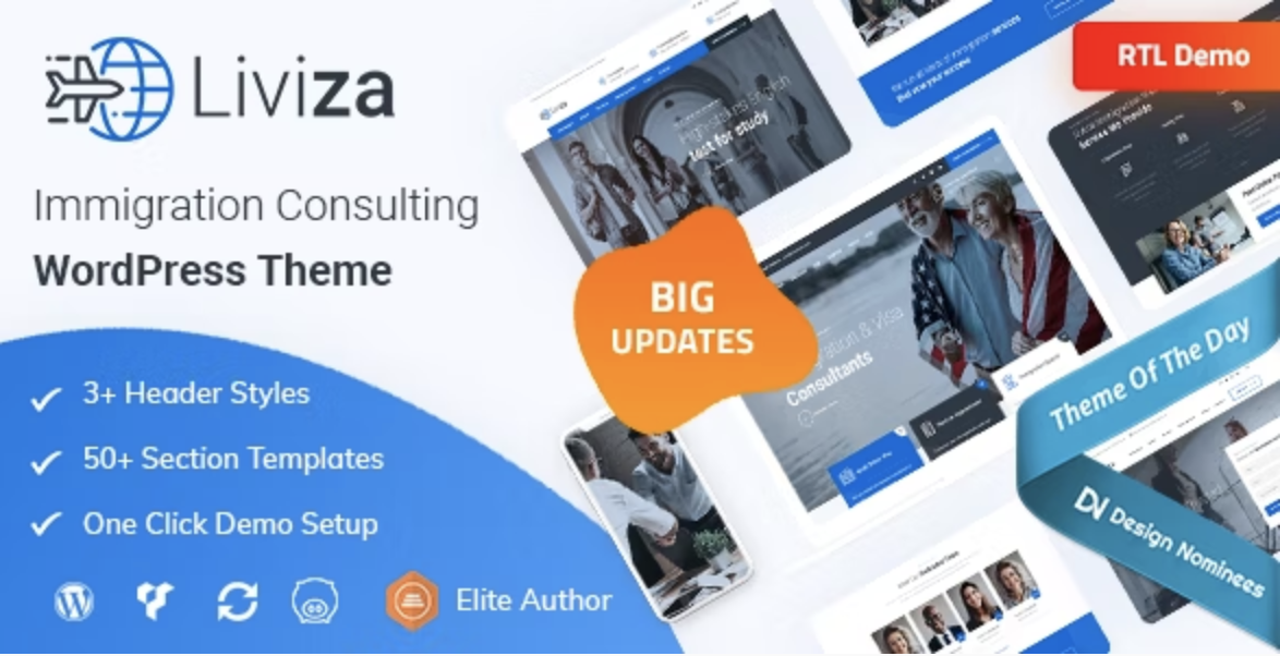 Liviza - Immigration Consulting WordPress Theme 3.4
