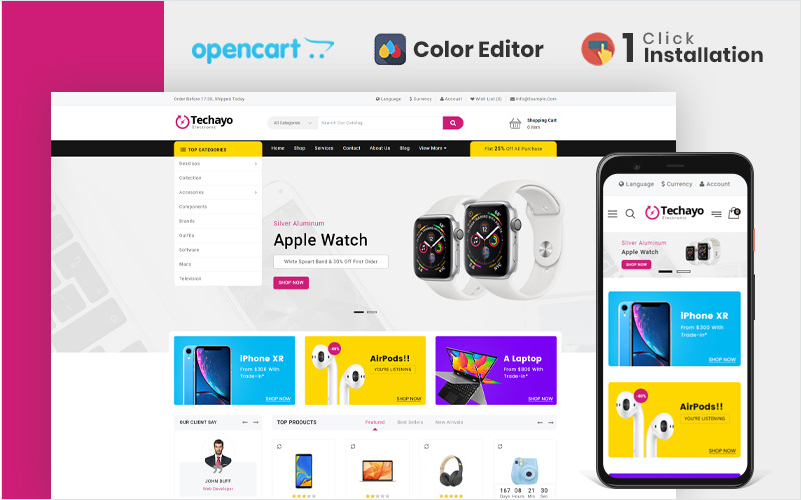Techayo Electronics Store OpenCart Template
