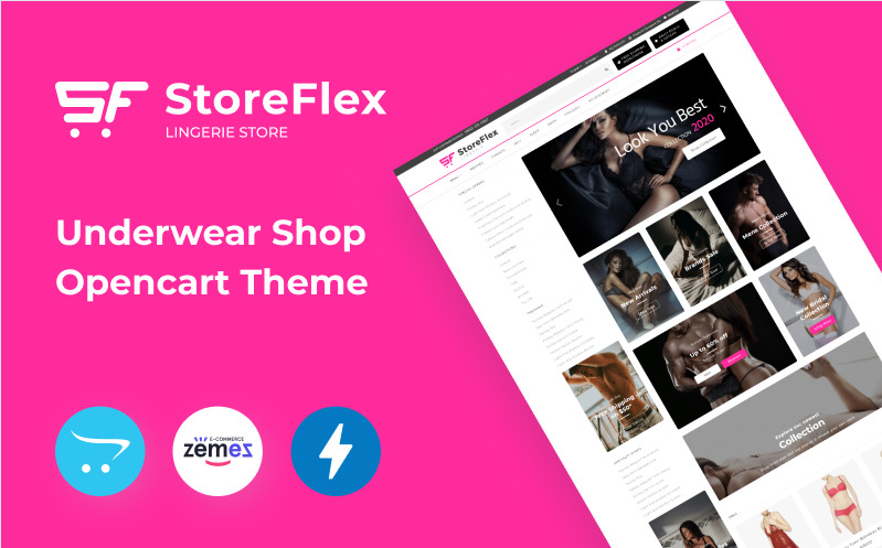 StoreFlex Lingerie Website Template for Underwear Shop OpenCart Template
