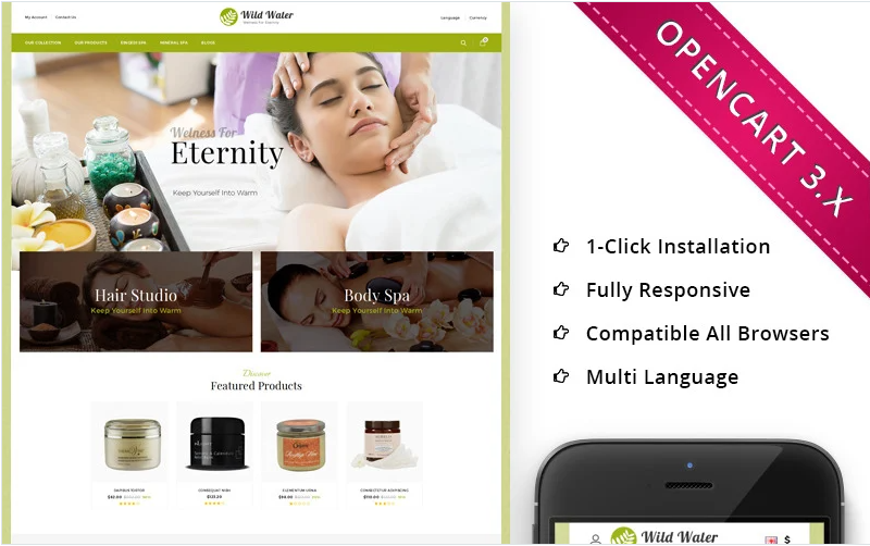 Wildwater Spa - Responsive OpenCart Template
