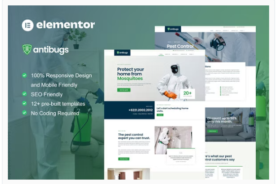 Product Image - Antibugs – Pest Control Service Elementor Template Kit Product Image - Antibugs – Pest Control Service Elementor Template Kit