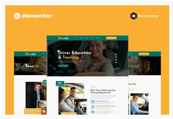 Product Image - Drivale – Driving School Elementor Pro Full Site Template Kit