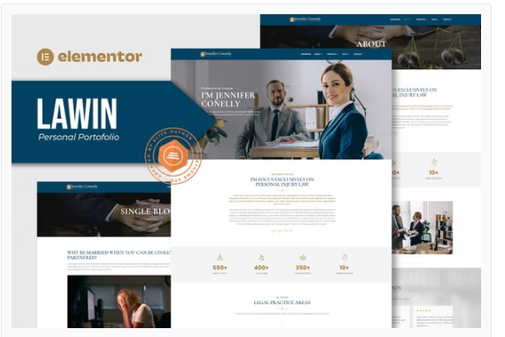 Lawin - Lawyer & Attorney Personal Elementor Template Kits