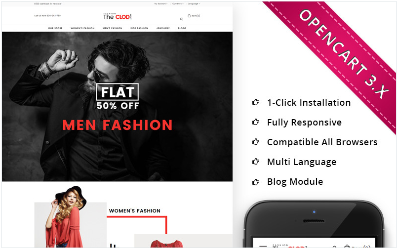 The Cloud Fashio Store - Responsive OpenCart Template
