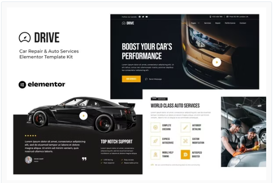 Drive - Car Repair & Auto Service Elementor Template Kit