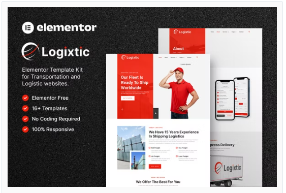 Logixtic – Transportation & Logistic Elementor Template Kit