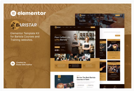 Baristar – Barista Courses & Training Elementor Template Kit