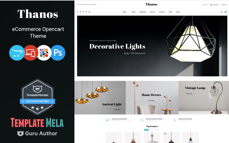 Thanos - Lighting Store OpenCart Template