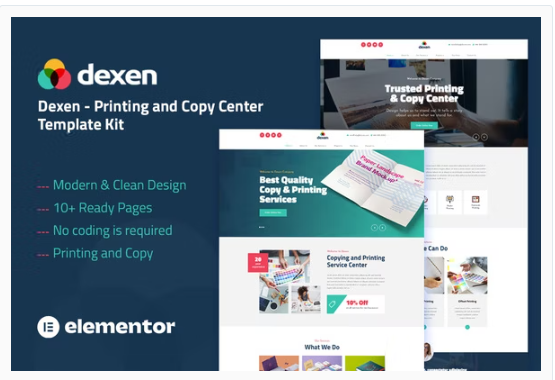 Dexen - Printing & Copy Center Elementor Template Kit