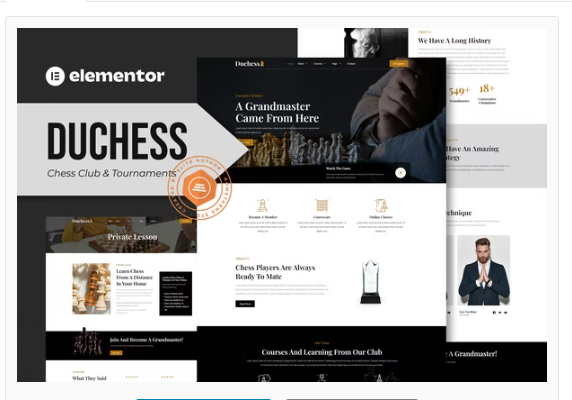 Duchess - Chess Club & Tournament Elementor Template Kit