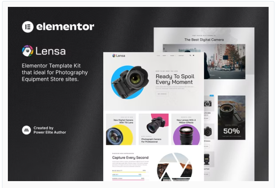 Product Image - Lensa – Camera & Photography Equipment Store Elementor Template Kit