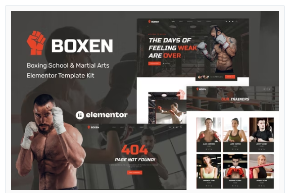Product Image - Boxen – Boxing School & Martial Arts Elementor Template Kit