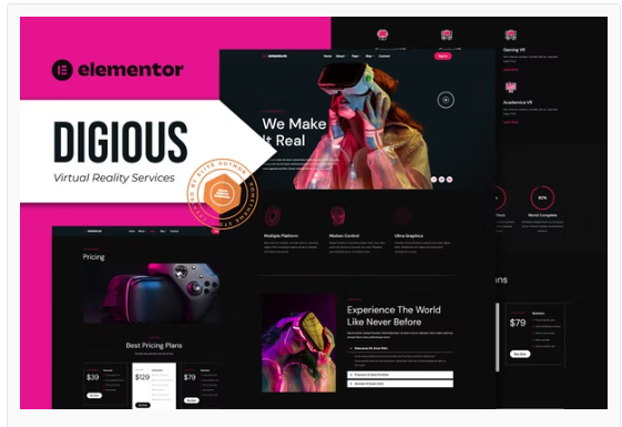 Digious - Virtual Reality Services Elementor Template Kit