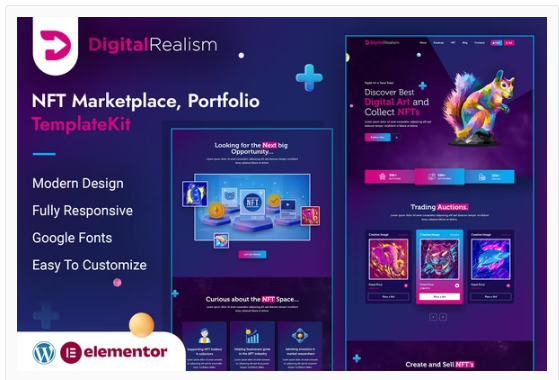 Digital Realism | NFT Elementor Template Kit