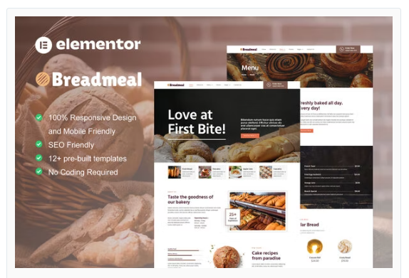 Product Image - BreadMeal – Bakery & Cake Elementor Template Kit