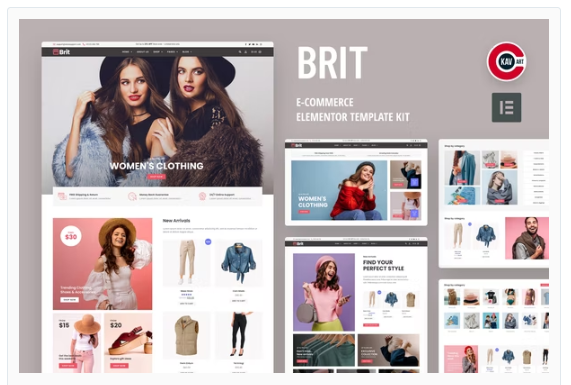 Brit - WooCommerce Elementor Pro Template Kit