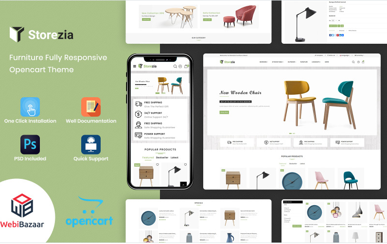 Storezia - 3 Furniture Store OpenCart Template
