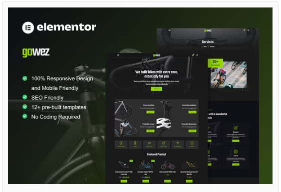 Product Image - Gowez – WooCommerce Bike Shop & Bike Service Elementor Template Kit