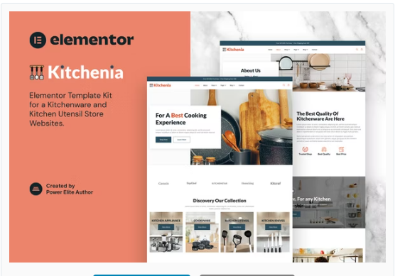 Kitchenia – Kitchenware & Cooking Utensils Store Template Kit