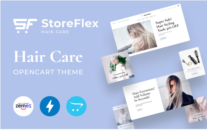 Storeflex Hair Care Online Store OpenCart Template