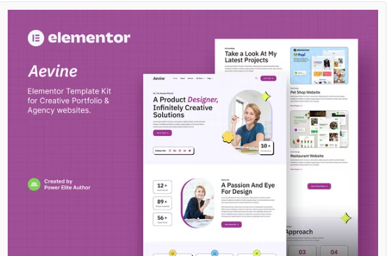 Product Image - Aevine – Creative Portfolio & Agency Elementor Template Kit