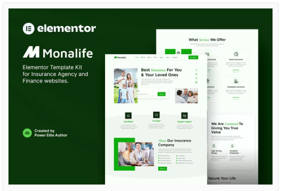 Product Image - Monalife – Insurance Agency & Finance Elementor Template Kit