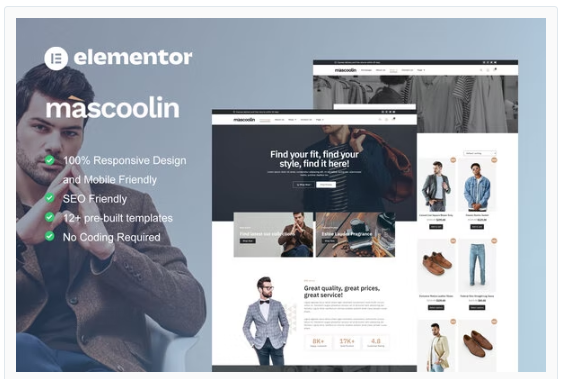 Product Image - Mascoolin – Fashion Store Elementor Template Kit