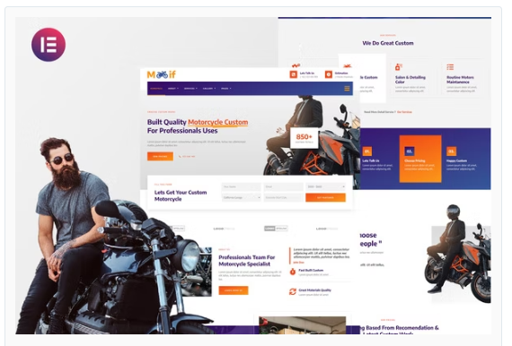 Modif - Custom Motorcycle Supermotard Elementor Template Kit
