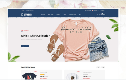 Upwear - Tshirt Store OpenCart Template