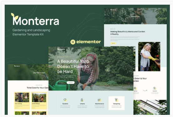 Monterra - Gardening and Landscaping Elementor Template Kit