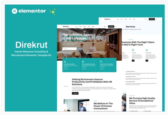 Product Image - Direkrut – Human Resource Consulting and Recruitment Elementor Template Kit Product Image - Direkrut – Human Resource Consulting and Recruitment Elementor Template Kit