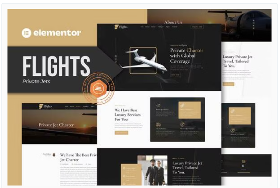 Product Image - Flights – Private Jets Elementor Template Kit