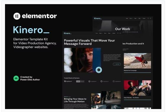 Product Image - Kinerio – Video Production Agency Elementor Template Kit