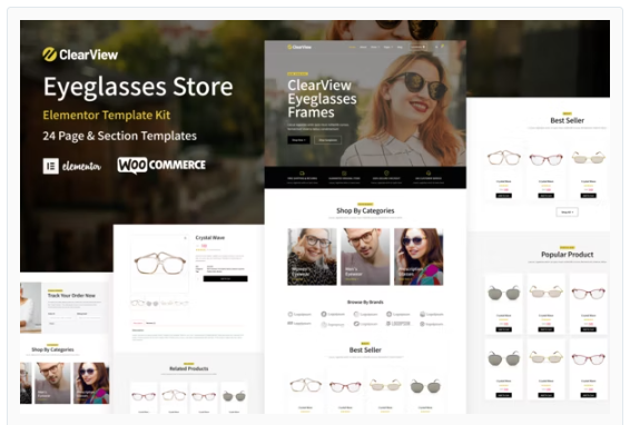 Product Image - ClearView – Eyeglasses & Eyewear Store WooCommerce Elementor Template Kit