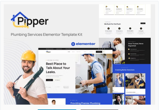 Pipper - Plumbing Services Elementor Template Kit